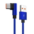 thumbnail image 1 of LBECLEY 10Ft Type C Cable Fast Charging Usb C Cable Right Angle 90° Elbow Nylon Braided Usb A To C 66W Fast Charging Cable Type C Light Up Charging Cable Fast Charge Blue One Size, 1 of 9