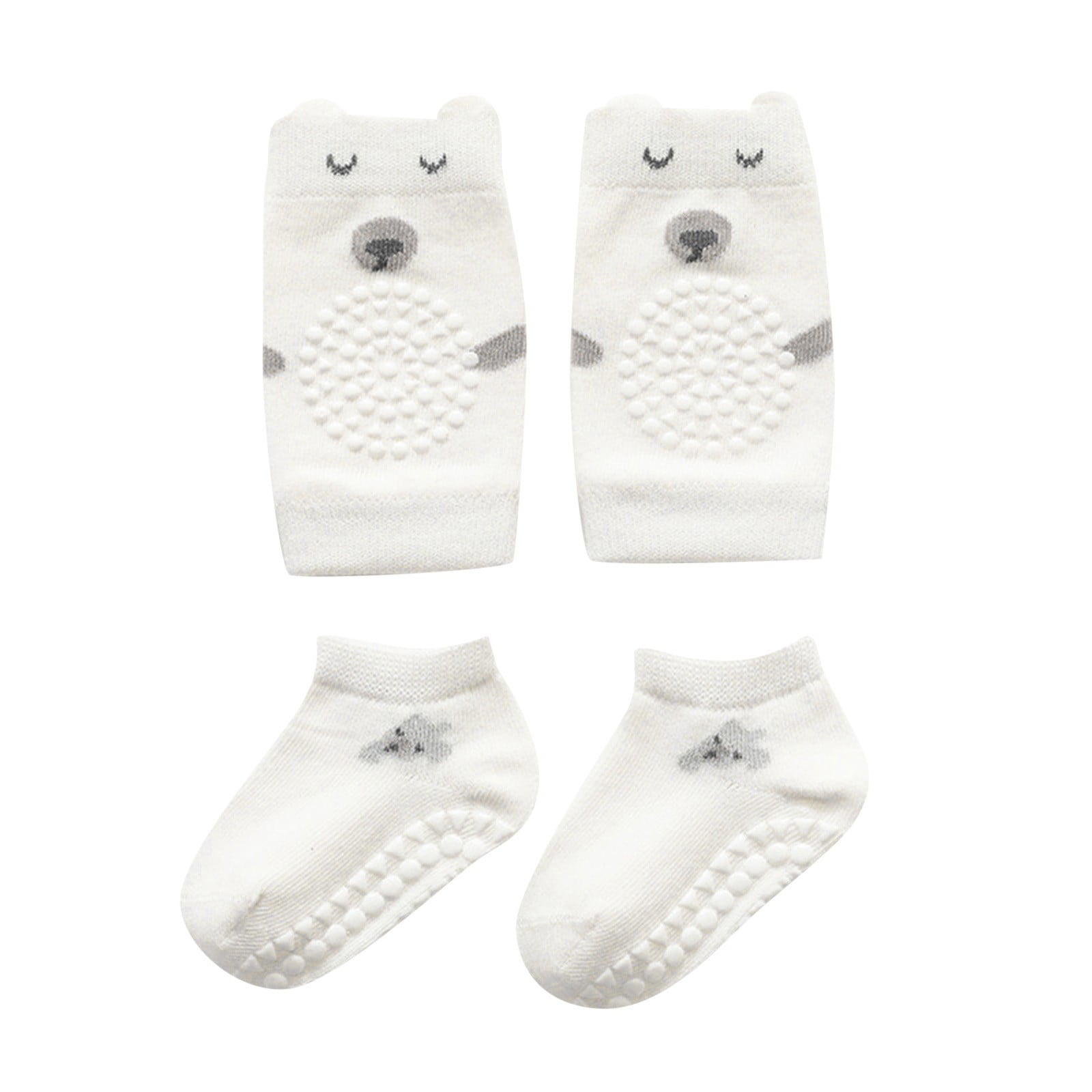 LBECLEY 2 Pcs Cute Baby Socks Kneecap Sets Toddlers Girls Mid Calf