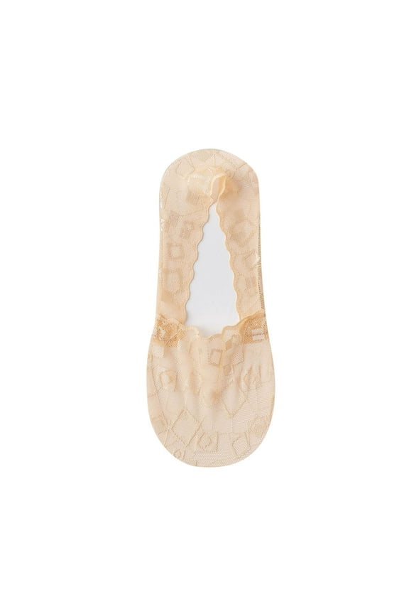 Adult Slipper Socks with Rubber Sole Womens Liner Socks Low Cut Non Slip Ankle Socks Hidden Cushioned Socks for Flat Boat Bell Slipper Socks Women Orange One Size