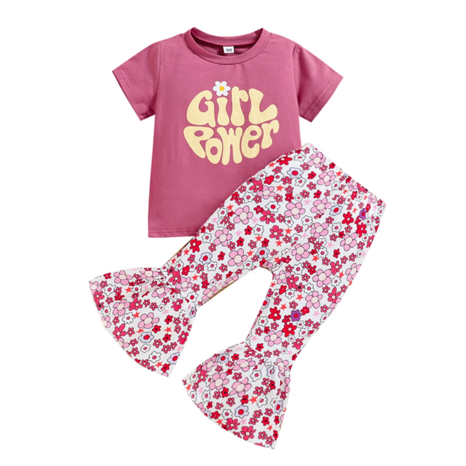 LBECLEY Baby Girl Name Brand Clothes Toddler Girls Clothes Bell Bottom ...