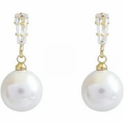 LBECLEY Drop Earrings for Women Dangle Simple Pearl Earrings Exquisite Temperament Retro Large Ear Clips Without Pierced Earrings Clip On Pearl Earrings for Girls White One Size