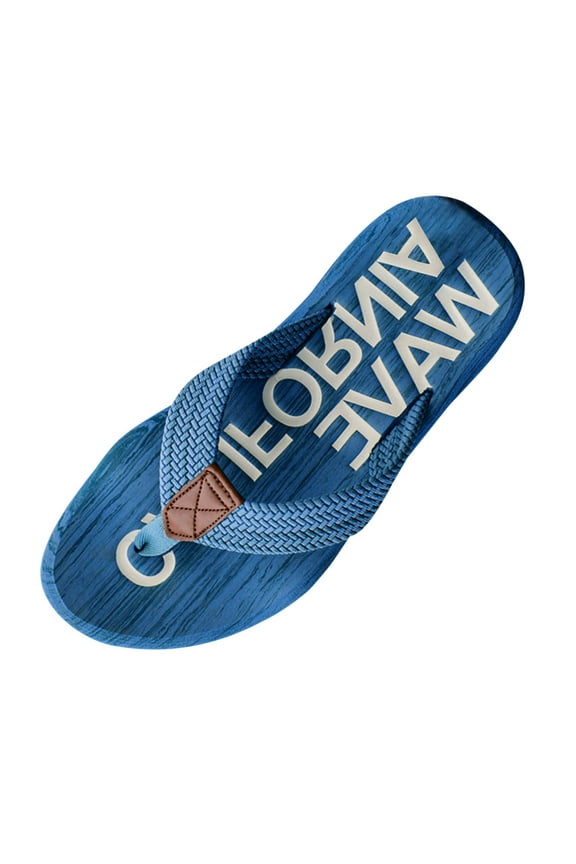 Edema Slippers for Men Extra Wide Width Selling Drop Beach Men Slippers Fashion Sandals Breathable Summer Sandal Non Slip Rubber Men Flip Flops Men House Shoes Size 8 Or 9 Blue 45