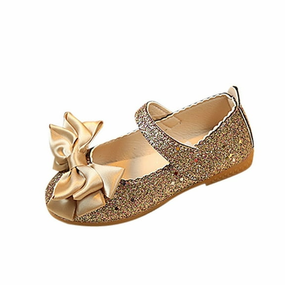 LBECLEY Girl Shoes Size 13 Dance Fashion Children Nubuck Shoes Girl Princess Leather Single Bowknot Baby Shoes High Tops Boy Toddler Shoes Boys Girls Tennis Shoes Gold 23