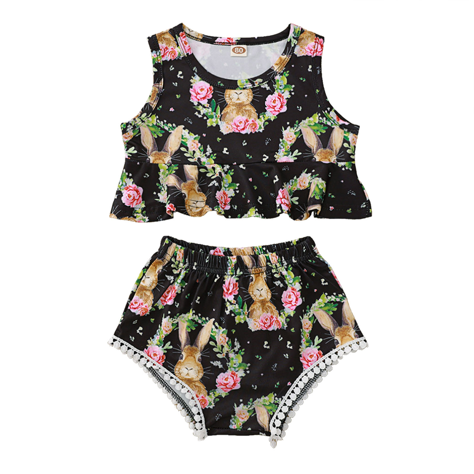 LBECLEY Girls Clothes Size 7/8 Outfits Toddler Girls Easter Sleeveless