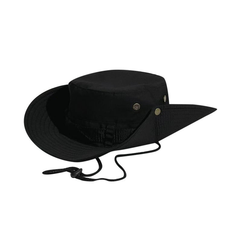 LBECLEY Hat Men Mens and Womens Summer Leisure Outdoor Mountaineering  Jungle Sun Big Brim Fishermans Hat Sun Hat Women Hat Mens Hats Black One  Size 