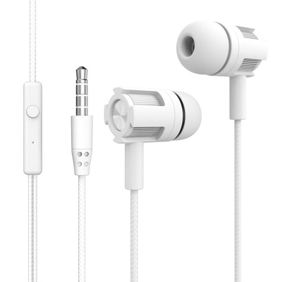 LBECLEY Hyper Quad X Earphones in Ear Headphones with Microphone 3.5Mm Wired Earbuds for Ios and Android Smartphones Laptops Mp3 Gaming Walkman Stereo Headphones with Microphone for Phone White