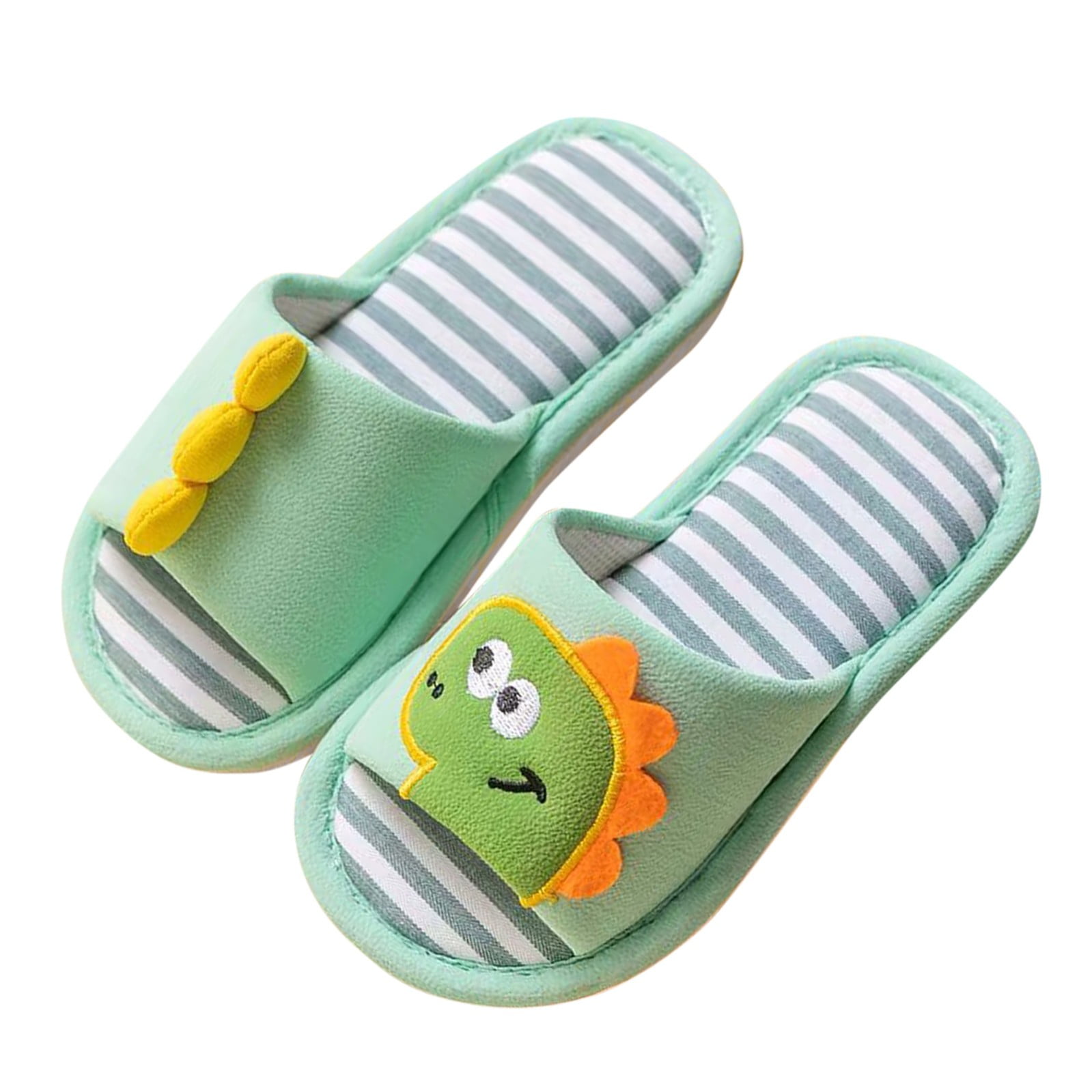 LBECLEY Light Up Slippers Cartoon Dinosaur Pattern House Slippers for Toddler Open Toe Cotton