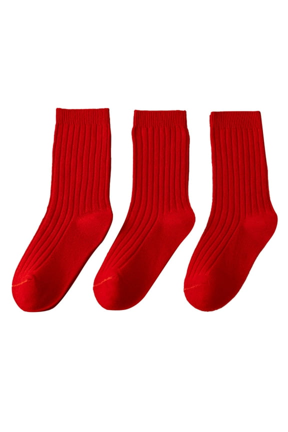 Long Push Socks for Women and Children Stockings Fashion Simple Solid Color Stripe Comfortable Warm Red New Year Socks Low Hiking Socks Women Red Xl