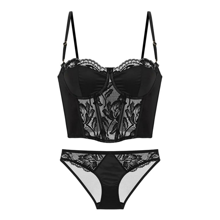 LBECLEY Men Big and Tall 2022 Women Thin Cup Lace Colorblock Bra Set Shaped  Push Up Underwear Set 18 24 Months Training Underwear Black Xl