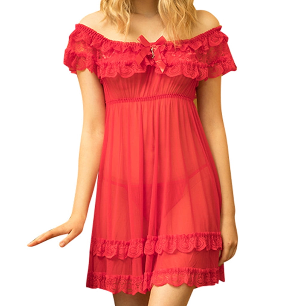 Nightdresses Romantic Nightgowns Women Autumn Lace Long Night Dress Vintage  Sleepwear Nightie (Color : Red Size : L Code) (Red S Code) : :  Clothing, Shoes & Accessories
