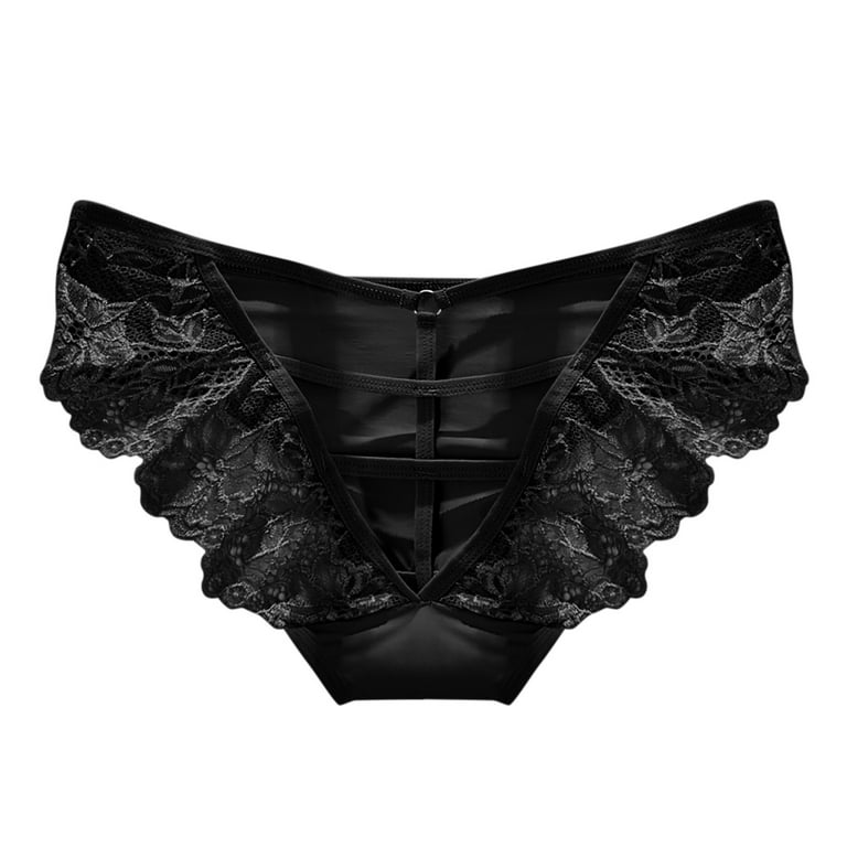 LBECLEY No Line Underwear Women Cotton Womens Lace Thin Ribbon Hollowt and  Raise The Pure Brief Panties Candy Panties for Women Underwear Set Black  One Size 