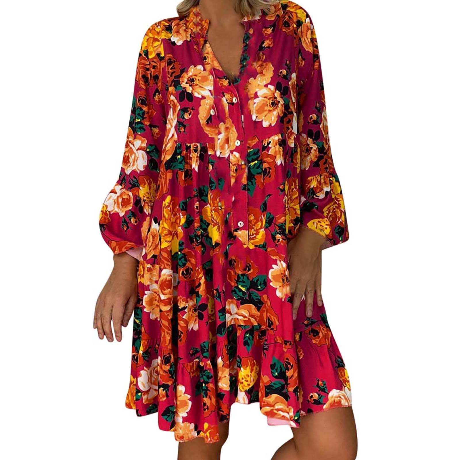 LBECLEY Petite Casual Dresses for Summer Womens Fashion Long Sleeve ...