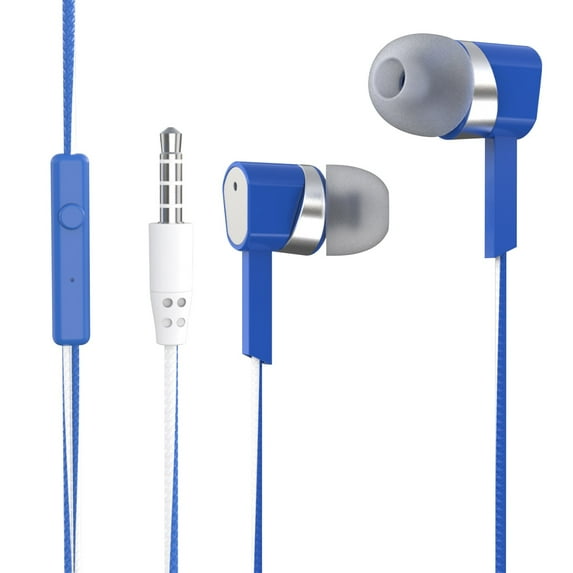 LBECLEY Plug in Ear Buds in Ear Headphones with Mic 3.5Mm Wired Headphones for Ios and Android Smartphones Laptops Mp3 Gaming Walkman Earphones for Kids Over Ear with A Mike Blue One Size
