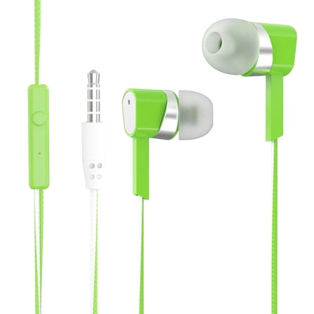LBECLEY Plug in Ear Buds in Ear Headphones with Mic 3.5Mm Wired Headphones for Ios and Android Smartphones Laptops Mp3 Gaming Walkman Earphones for Kids Over Ear with A Mike Green One Size