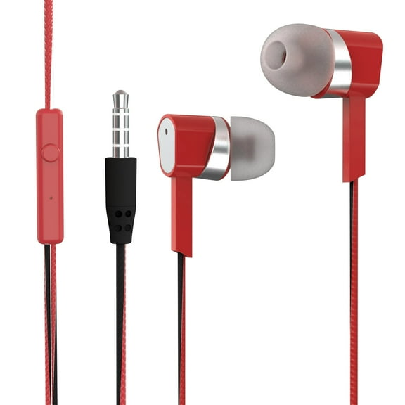 LBECLEY Plug in Ear Buds in Ear Headphones with Mic 3.5Mm Wired Headphones for Ios and Android Smartphones Laptops Mp3 Gaming Walkman Earphones for Kids Over Ear with A Mike Red One Size