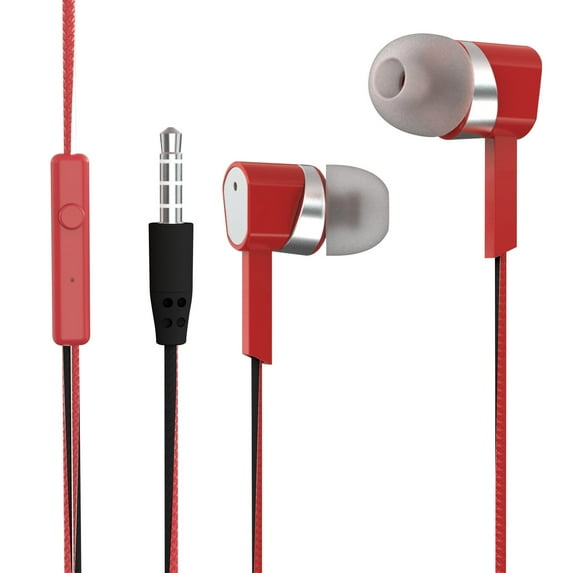 LBECLEY Plug in Ear Buds in Ear Headphones with Mic 3.5Mm Wired Headphones for Ios and Android Smartphones Laptops Mp3 Gaming Walkman Earphones for Kids Over Ear with A Mike Red One Size