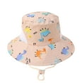 thumbnail image 1 of LBECLEY Porpoise Hat Kids Adjustable Chin Strap Sun Hats Summer Spring Sun Hat Cute Cartoon Outdoor Beach Bucket Cap Toddler 2T Hat Khaki One Size, 1 of 3