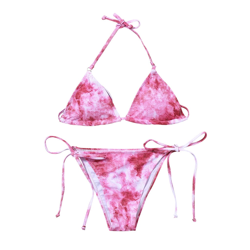 LBECLEY Supportive Bikini Tops for Large Bust Women Gradient Print