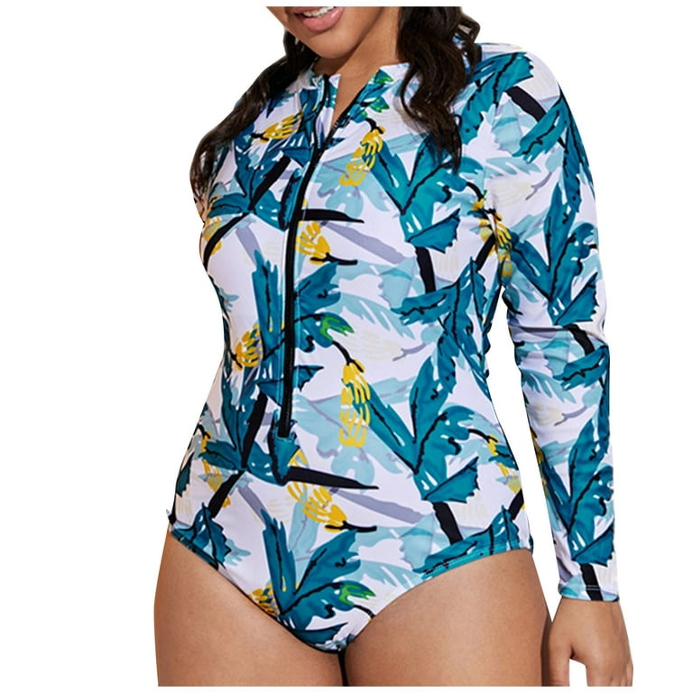 Swimsuit Wear Plus Size One-Piece Swimwear Printing with Chest Pad