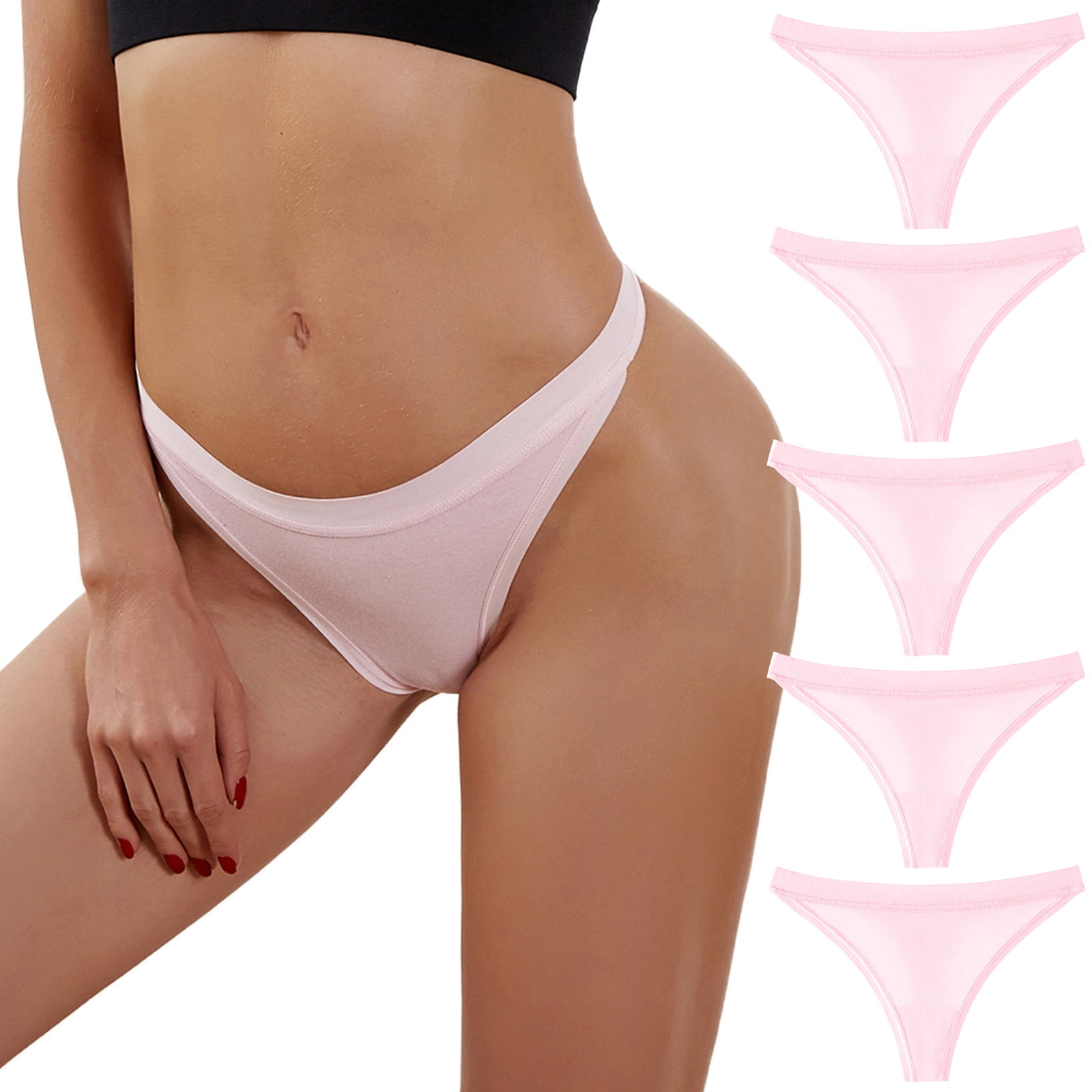 Buy Buankoxy 6 Pack Women's Cotton Underwear High Waist Full Briefs Ladies  Stretch Panties(5,Multi Colors) at