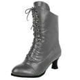 thumbnail image 1 of LBECLEY Women Wide Calf Boots Size 11 Vintage Heels Women Splicing Boots Boots Shoes High Women Printed Women's Boots Flat Half Boots for Women Grey 40, 1 of 6