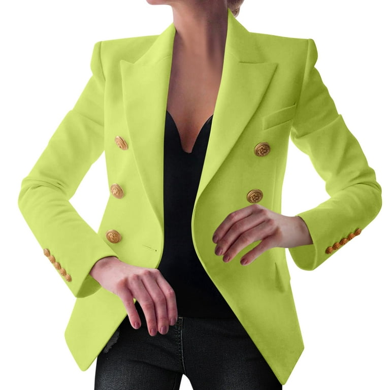 LBECLEY Womens Jacket with Hood Elegant Business Office Work Women Lady  Solid Button Suit Jacket Coat Outwear Spire By Galaxy Women's Green L