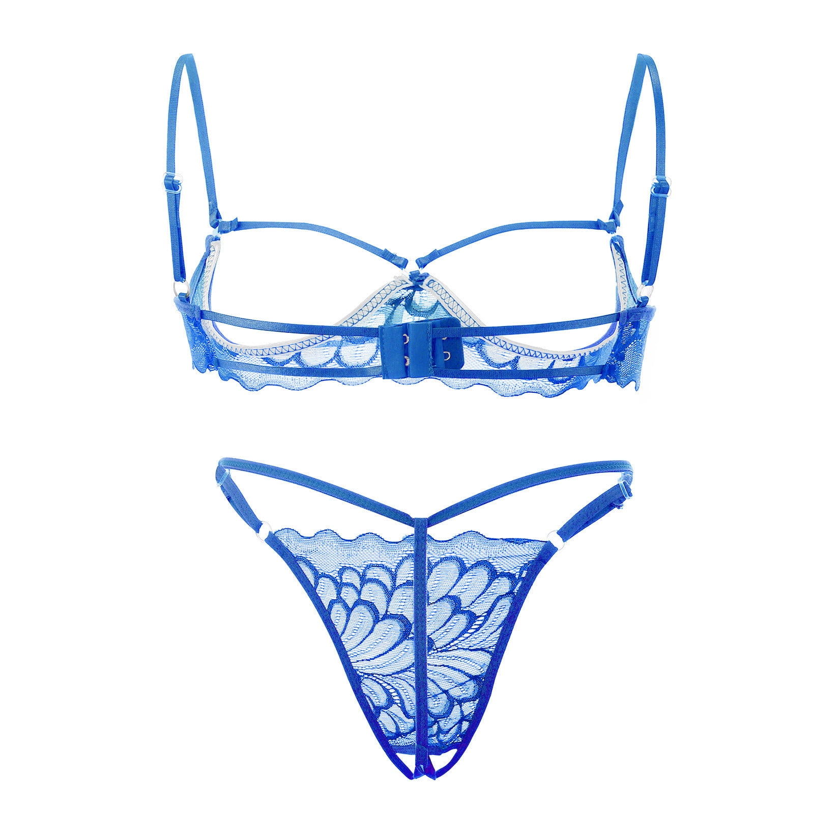Sexy Bra Lace Lingerie Set Sexy Underwear Embroidered Ladies Lingerie Thong  Big and Tall Men, Blue, Small : : Clothing, Shoes & Accessories