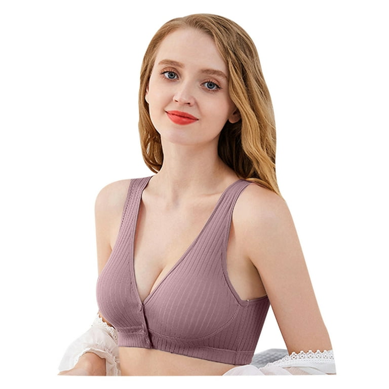 LBECLEY Womens Lingerie Womens Lingerie Plus Underwear with Front Women's  Vest Type Buckle Bra Feeding Gathered Lingerie for Women Christmas Purple
