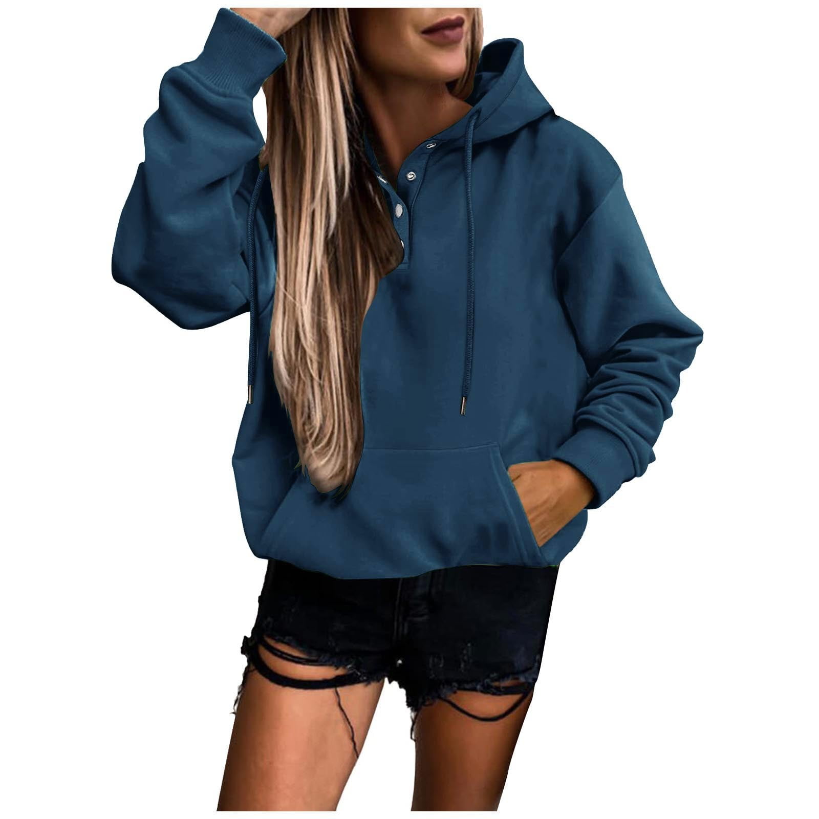 LBECLEY Womens Tops Baggy Hoodie Women Casual Solid