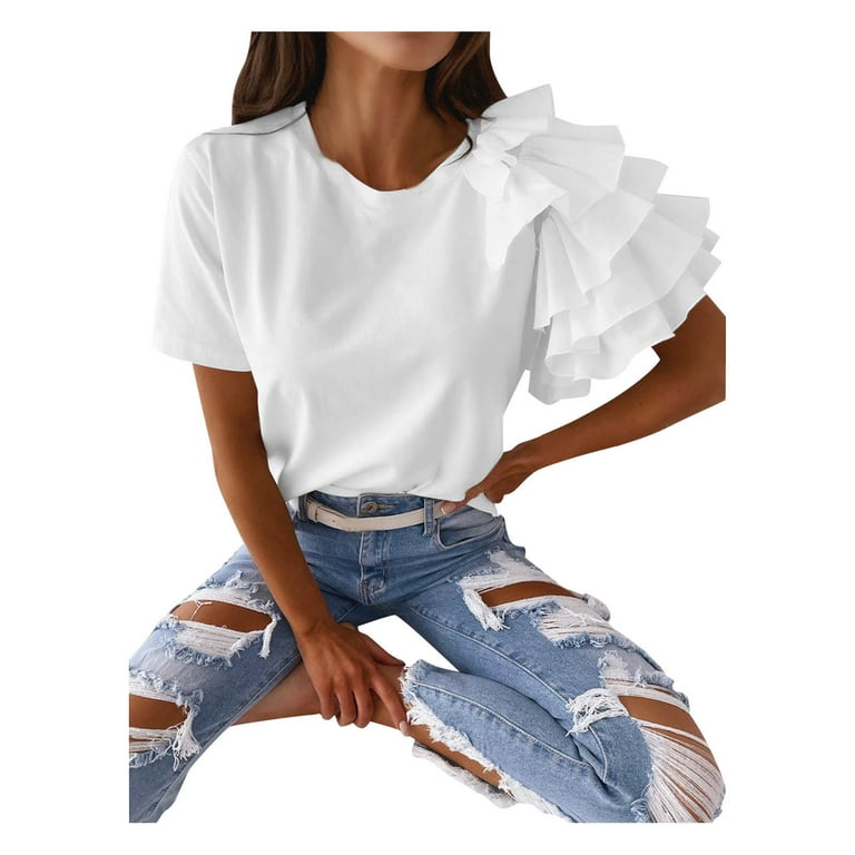 LBECLEY Womens Tops Long Sleeve Shirt Spandex Women Top Fashion Beach Cute  T Shirt T Shirts for Women Womens Long Sleeve Tops Polyester White Xxl 