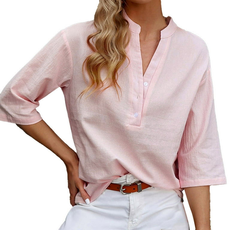 LBECLEY Womens Tops Long Sleeves for Women 3/4 Sleeve Blouse Plus