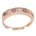 thumbnail image 1 of LBG 10k Rose Gold Cubic Zirconia & Pink Tourmaline Womens Eternity Ring - 9 - Sizes 4 to 12 Available, 1 of 5