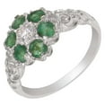 thumbnail image 1 of LBG 10k White Gold CubicZirconia & Emerald Womens Anniversary Ring - Size 8.25, 1 of 5