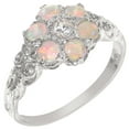 thumbnail image 1 of LBG 10k White Gold CubicZirconia & Opal Womens Band Ring - Size 12, 1 of 5