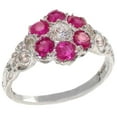 thumbnail image 1 of LBG 10k White Gold CubicZirconia & Ruby Vintage Anniversary Ring - Size 5.25, 1 of 5