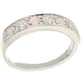 thumbnail image 1 of LBG 10k White Gold CubicZirconia and Opal Womens Band Ring - Sizes 4 to 12 Available, 1 of 5