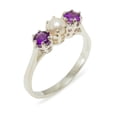 thumbnail image 1 of LBG 10k White Gold Cultured Pearl & Amethyst Womens Promise Ring - Size 5.75, 1 of 6