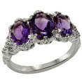 thumbnail image 1 of LBG 10k White Gold Natural Amethyst Womens Promise Ring - Size 11.5, 1 of 5