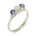 thumbnail image 1 of LBG 10k White Gold ring with Natural Opal & Tanzanite Womens Engagement Ring - Size 11, 1 of 6