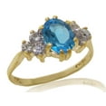 thumbnail image 1 of LBG 10k Yellow Gold Natural Blue Topaz and CubicZirconia Womens Classic Ring - Size 4.75, 1 of 3