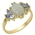 thumbnail image 1 of LBG 10k Yellow Gold Natural Opal and Tanzanite Womens Anniversary Ring - Size 10.5, 1 of 4