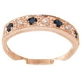 thumbnail image 1 of LBG 14k Rose Gold Cultured Pearl & Sapphire Womens Eternity Ring - 11.75 - Sizes 4 to 12 Available, 1 of 6
