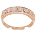 thumbnail image 1 of LBG 14k Rose Gold Natural Diamond & Opal Womens Eternity Ring - 7.75 (0.16 cttw, H-I Color, I2-I3 Clarity), 1 of 5