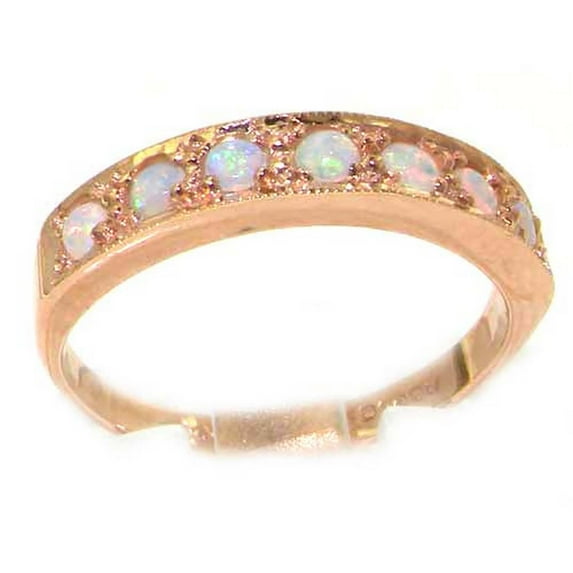 LBG 14k Rose Gold Natural Opal Womens Eternity Ring - 11.75 - Sizes 4 to 12 Available
