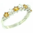 thumbnail image 1 of LBG 14k White Gold Cultured Pearl & Citrine Womans Eternity Ring - Size 11.5, 1 of 6