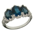 thumbnail image 1 of LBG 14k White Gold Natural Blue Topaz Womens Band Ring - Size 5, 1 of 5