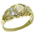 thumbnail image 1 of LBG 14k Yellow Gold Cubic Zirconia and Natural Opal Womens Promise Ring - Size 4.5, 1 of 3