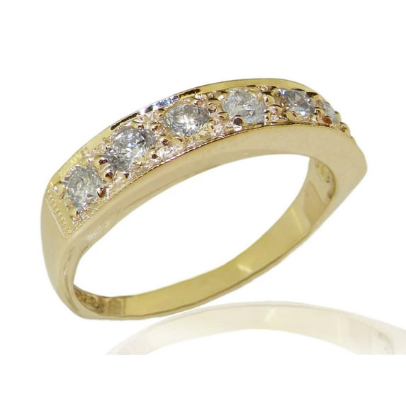 LBG 14k Yellow Gold Natural Diamond Womens Band Ring (0.42 cttw, H-I Color, I2-I3 Clarity)