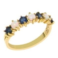 thumbnail image 1 of LBG 14k Yellow Gold Natural Opal & Sapphire Womans Eternity Ring - Size 5.25, 1 of 1