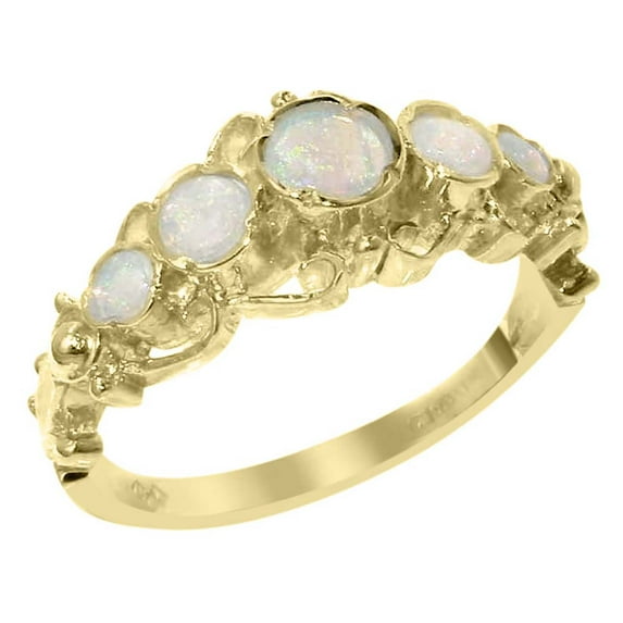 LBG 14k Yellow Gold Natural Opal Womens Band Ring - Size 10.75